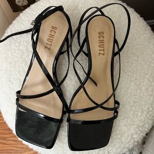 SCHUTZ Black Strappy Sandals